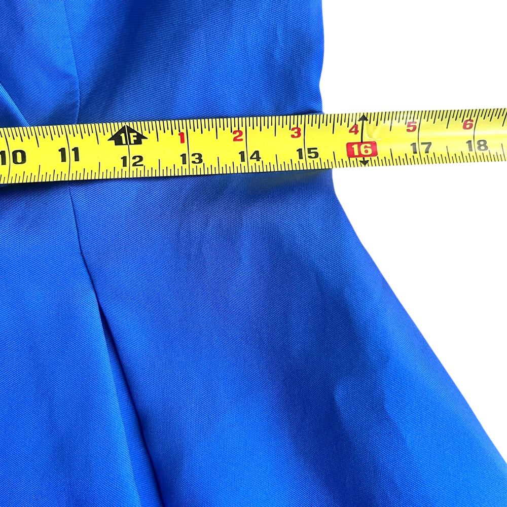Adrianna Papell Royal Blue High-Low A-Line Satin Cocktail Dress Medium - Picture 5 of 10
